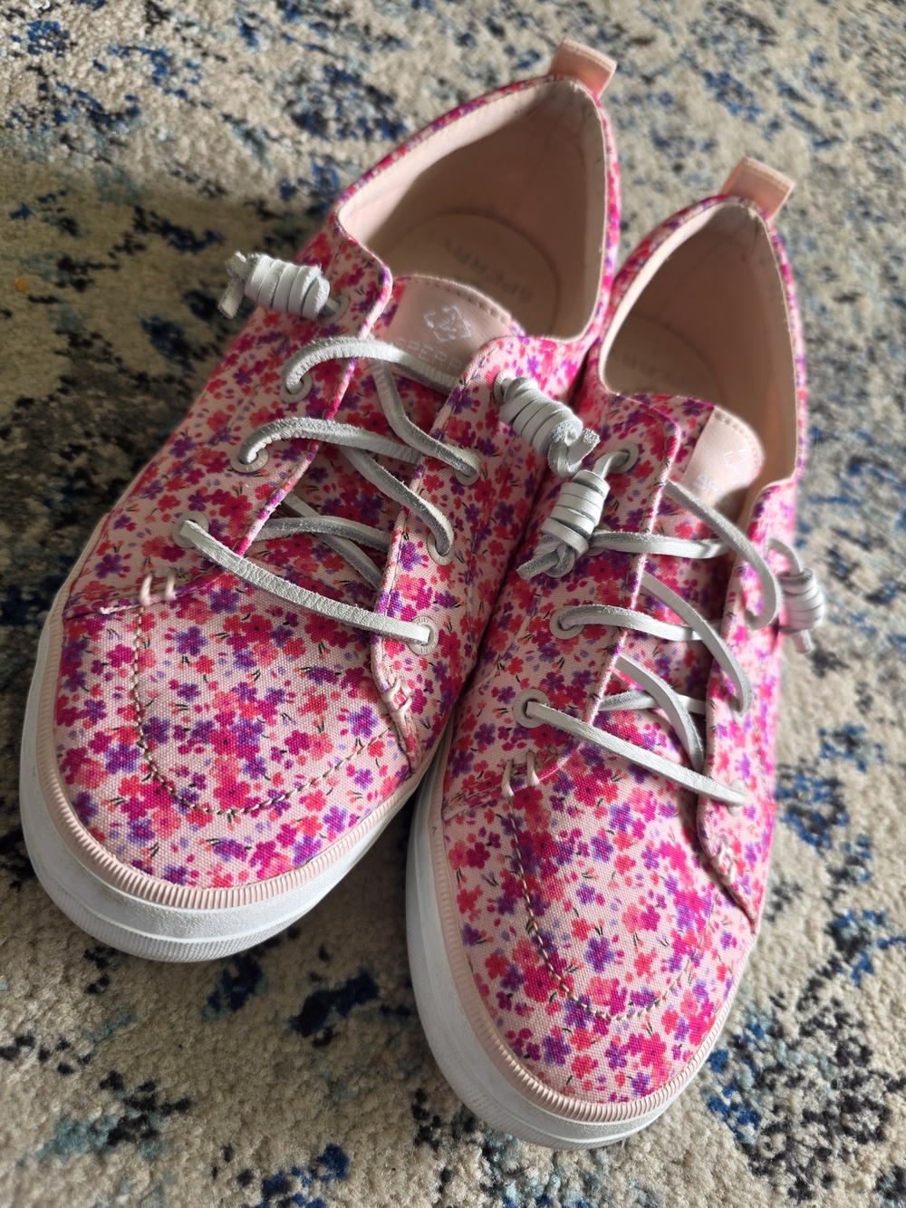 Sperry Pink Floral Canvas Sneakers